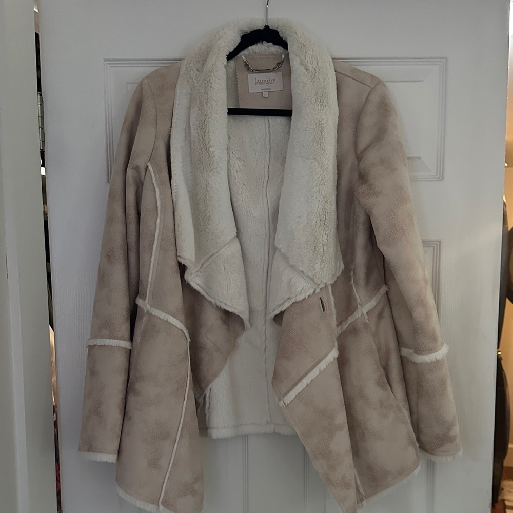 Laundry By Shelli Segal Tan Teddy Jacket
